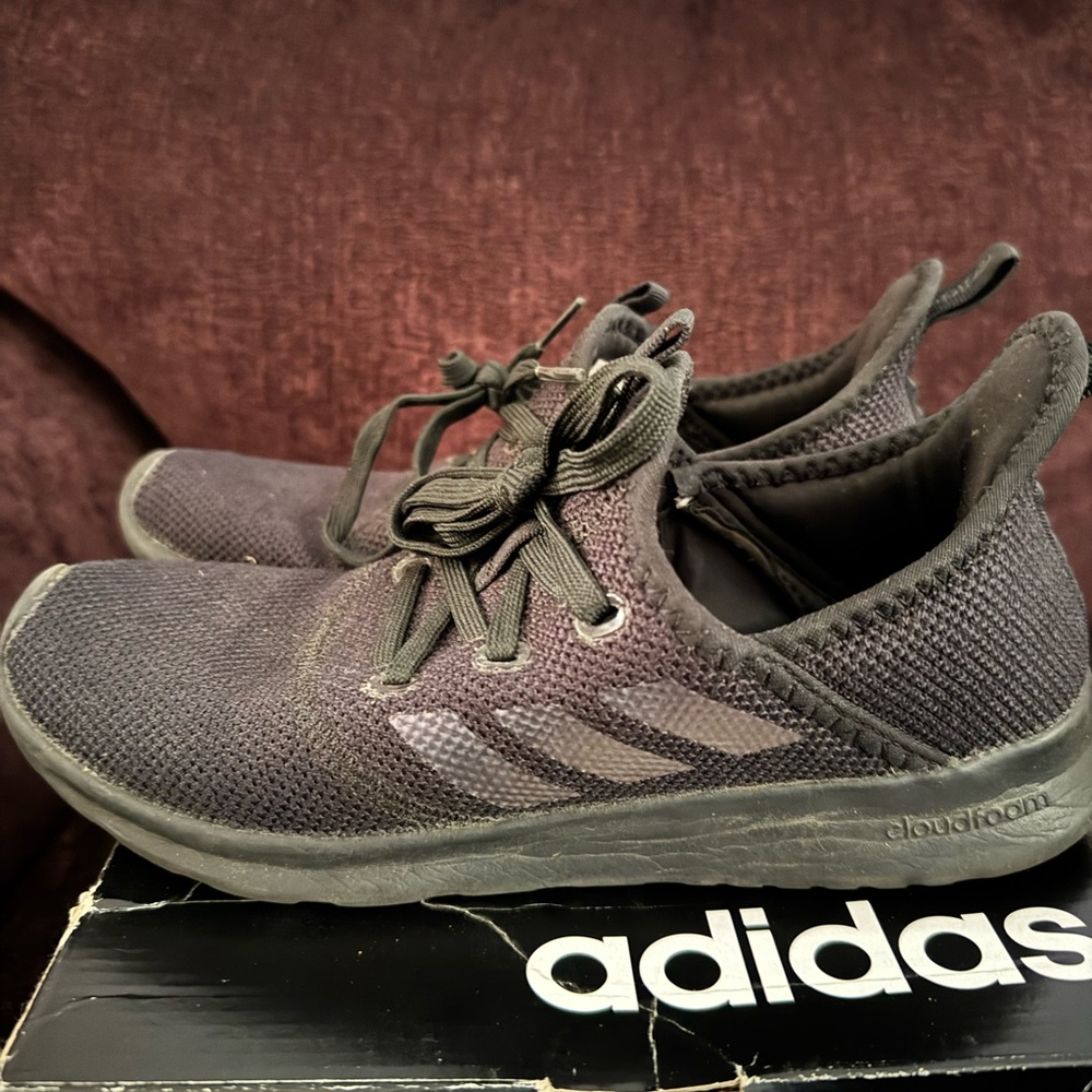 adidas Women's Black Knit Lace-Up Athletic Sneakers - Picture 3 of 6